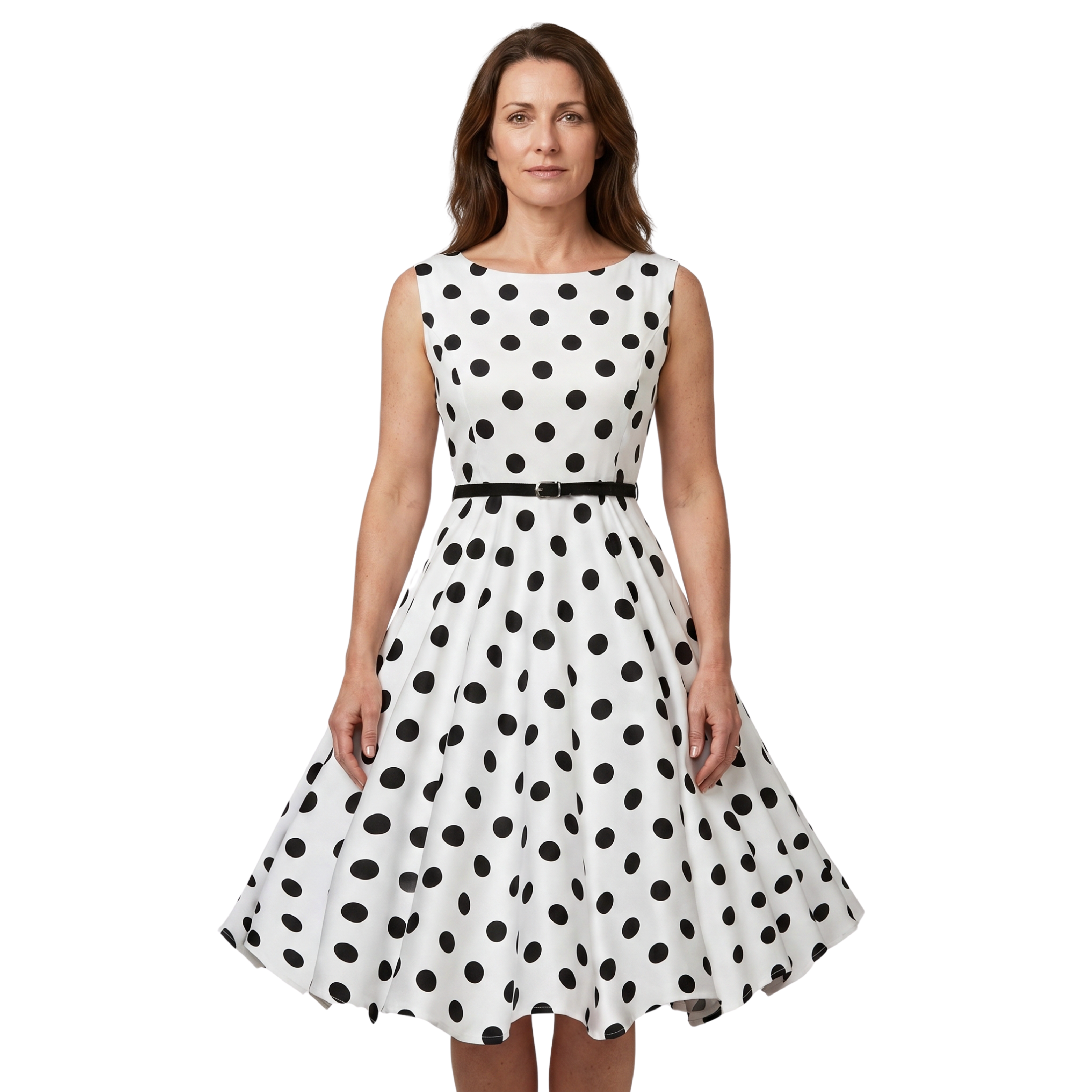 Damska Sukienka Pin-Up w Groszki Retro | Midi