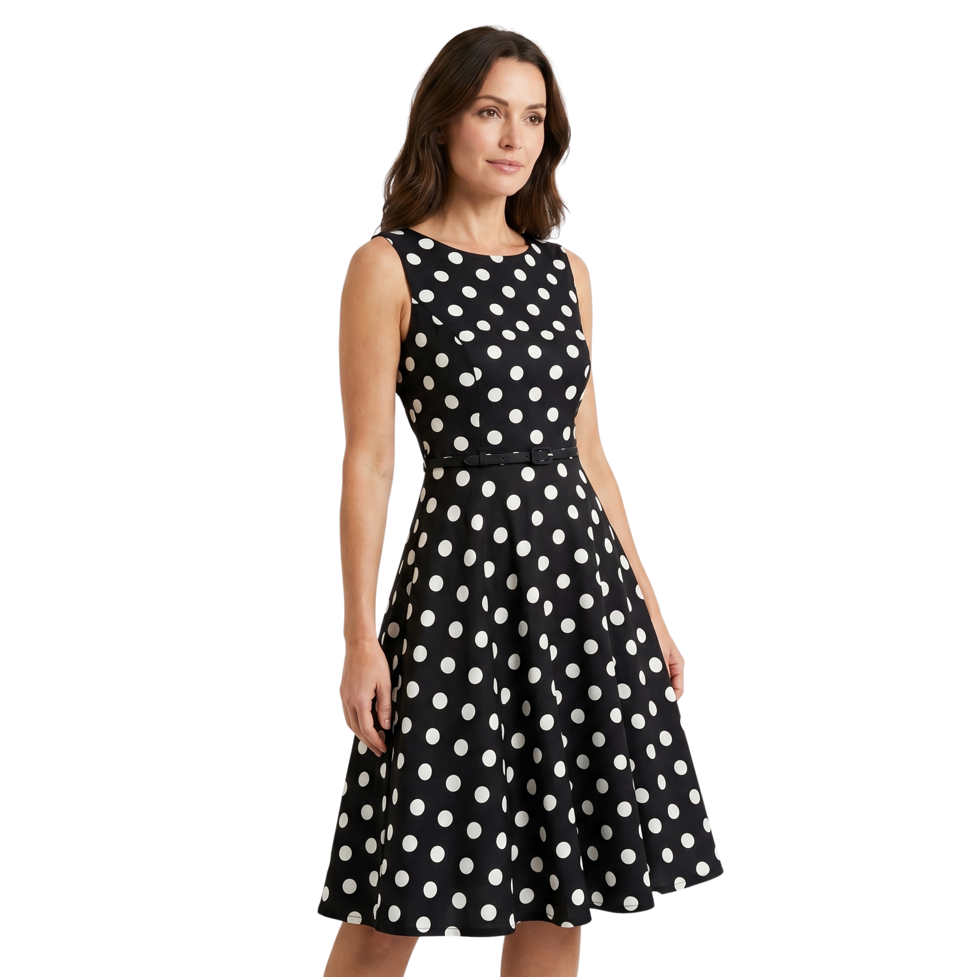 Damska Sukienka Pin-Up w Groszki Retro | Midi