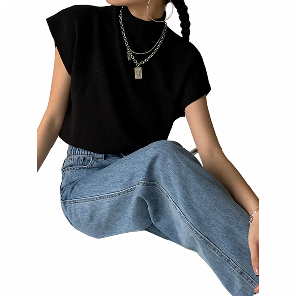 Sweter bez rękawów z dzianiny dla kobiet