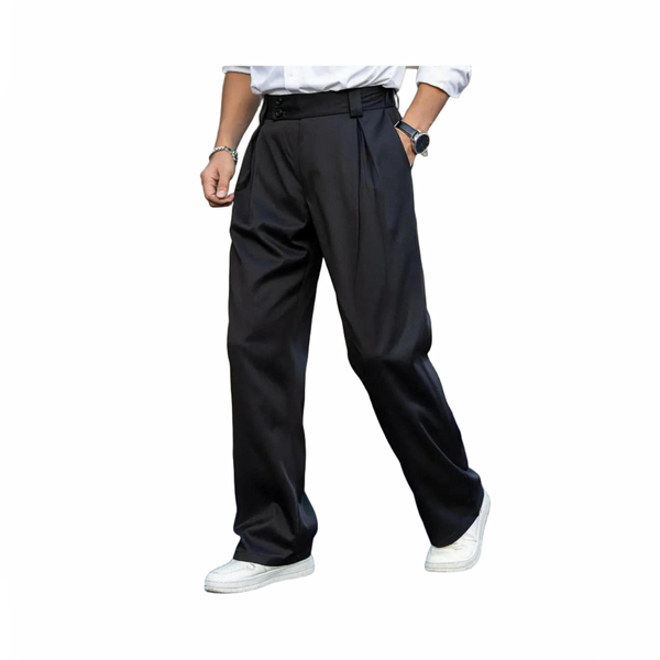 Męskie eleganckie spodnie | Z szeroką nogawką