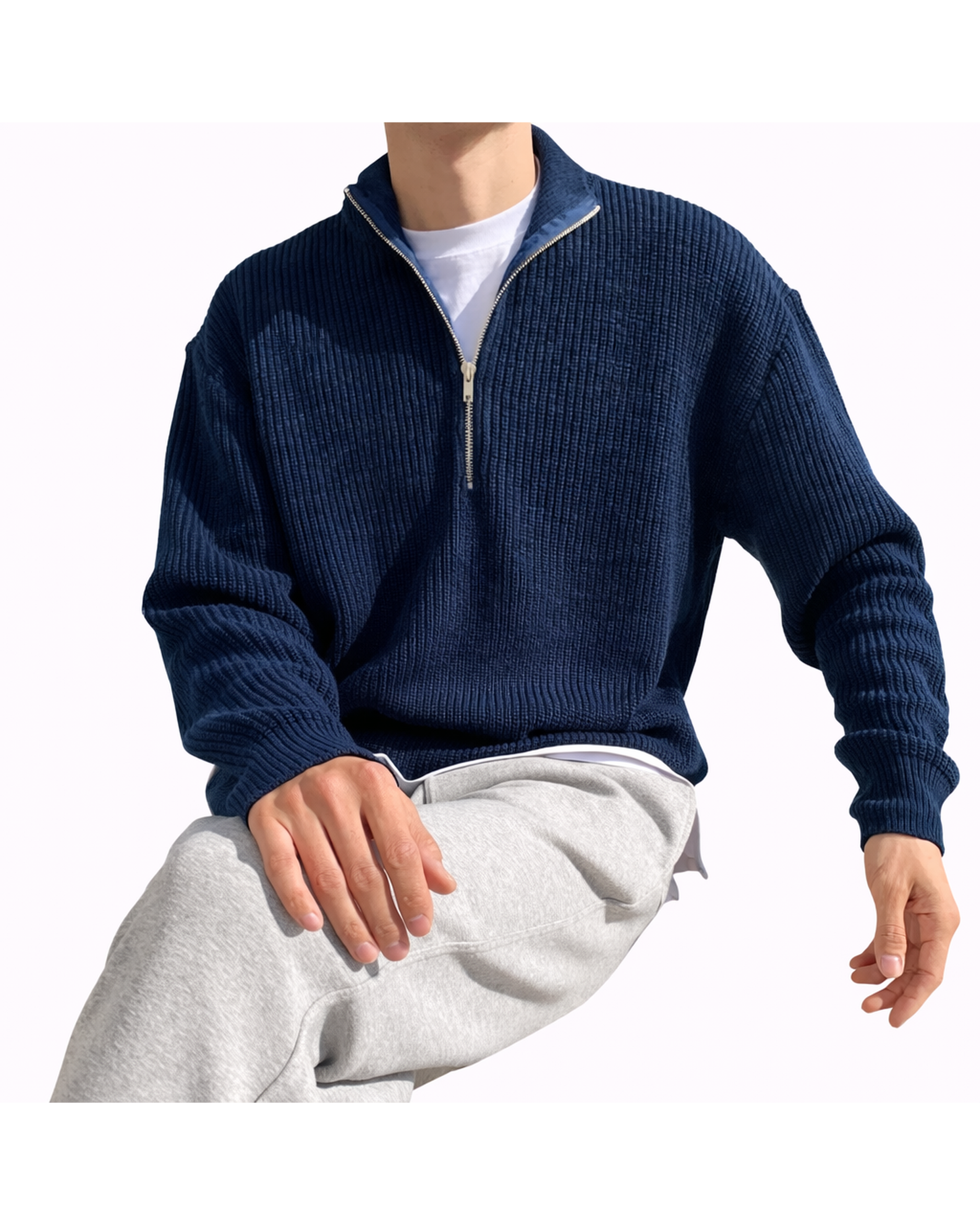 Męskie sweter | Wysoki kołnierz na zamek