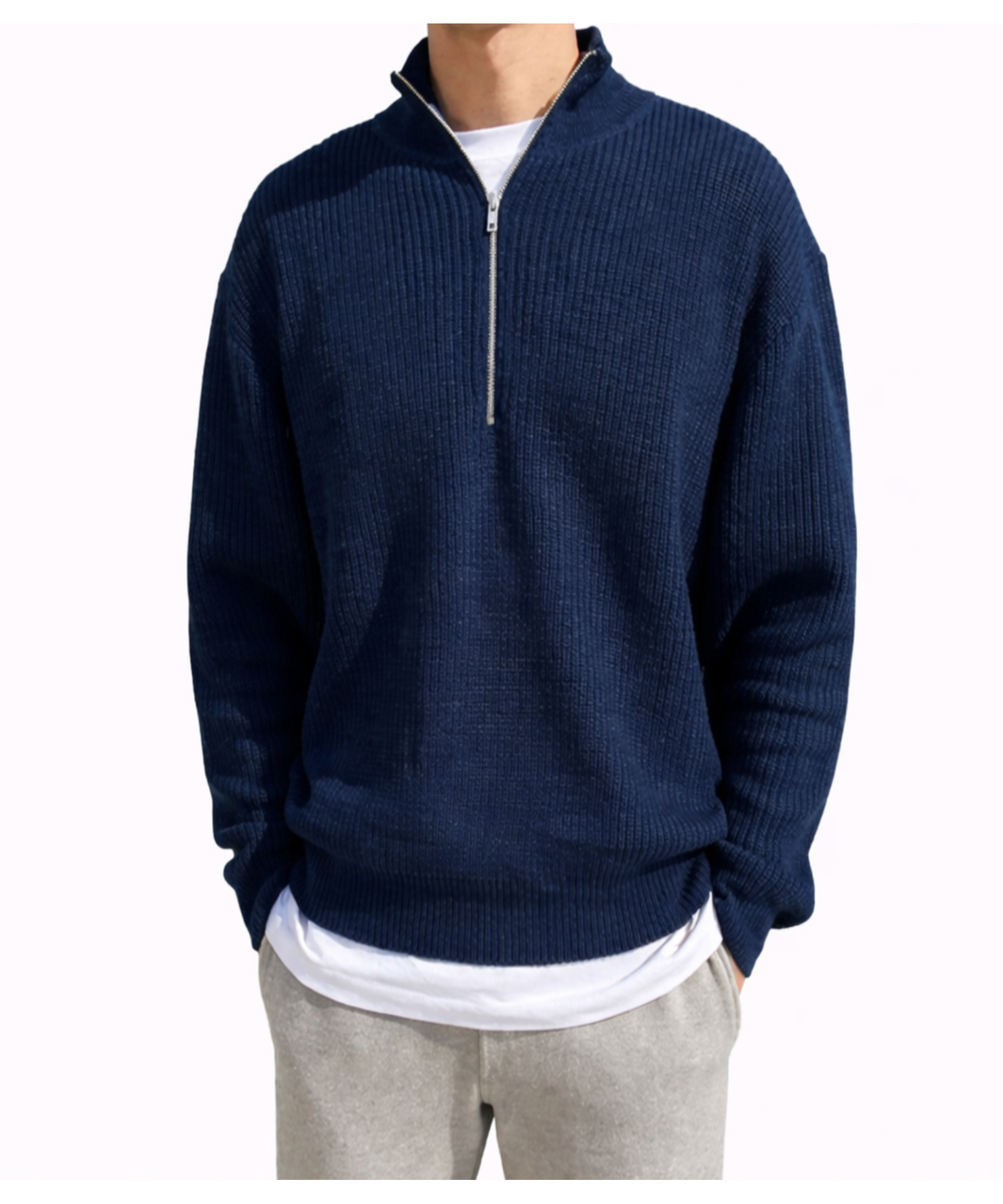 Męskie sweter | Wysoki kołnierz na zamek