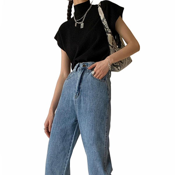 Sweter bez rękawów z dzianiny dla kobiet