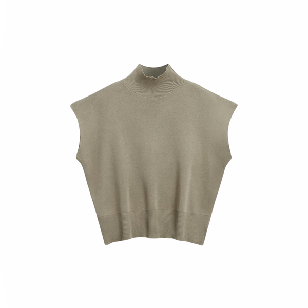 Sweter bez rękawów z dzianiny dla kobiet