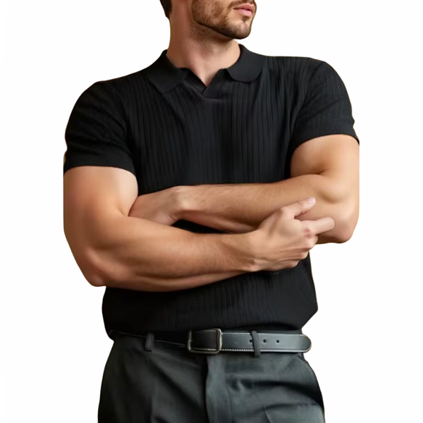 Męskie koszulka prążkowany | Oddychający krój