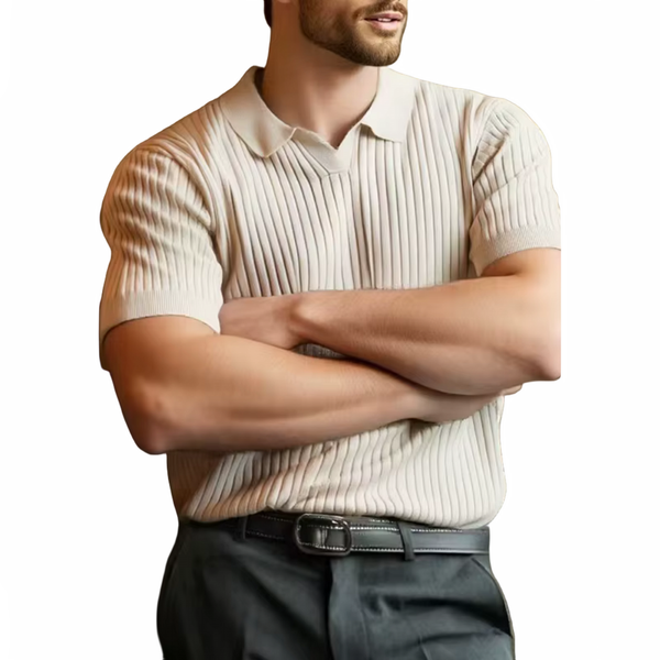 Męskie koszulka prążkowany | Oddychający krój