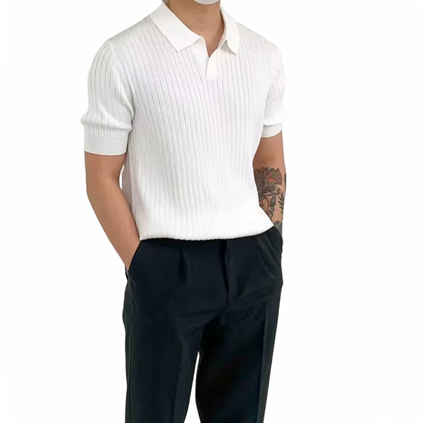 Męskie koszulka prążkowany | Oddychający krój